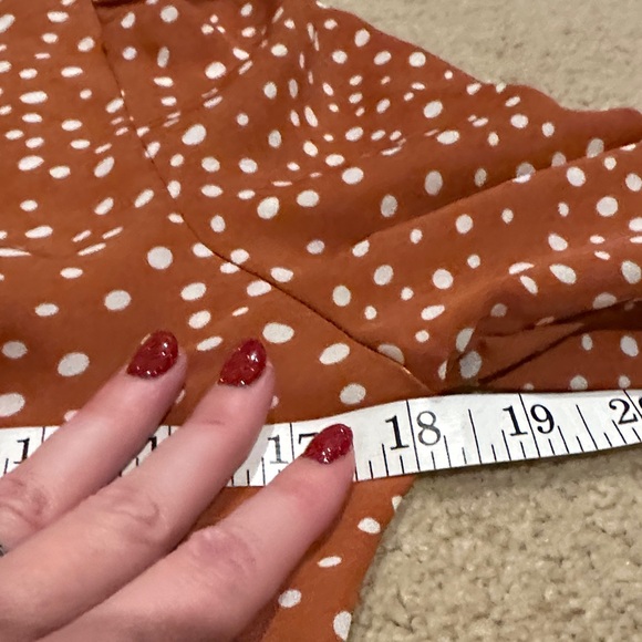 Lucy Paris Rust and White Polka Dot Blouse - Picture 6 of 7